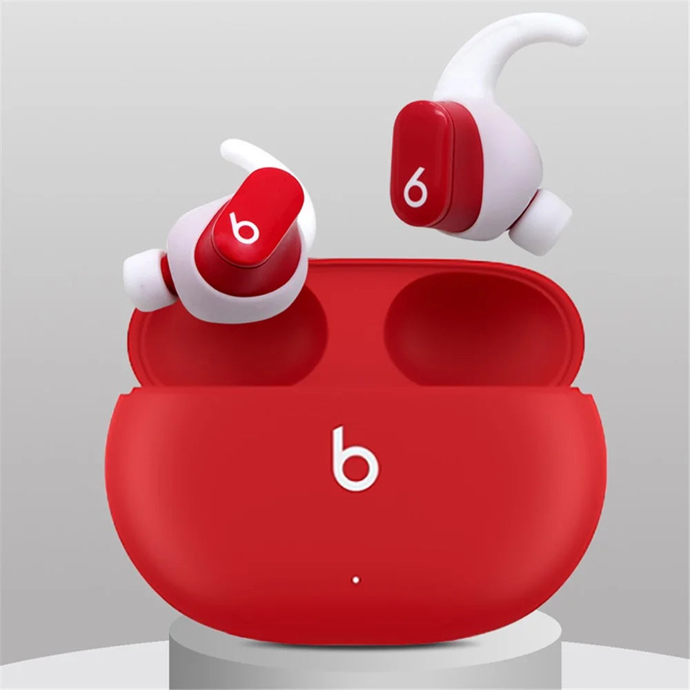 For Beats Studio Buds Earphones Anti Slip Silicone Ear Hooks Cases + Earbuds Soft Ear Tips - White - 3