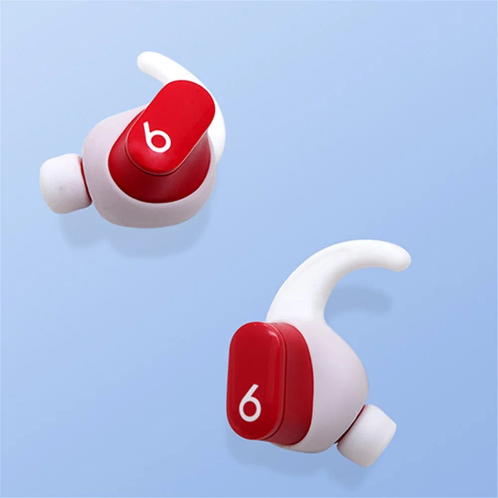 For Beats Studio Buds Earphones Anti Slip Silicone Ear Hooks Cases + Earbuds Soft Ear Tips - White - 6