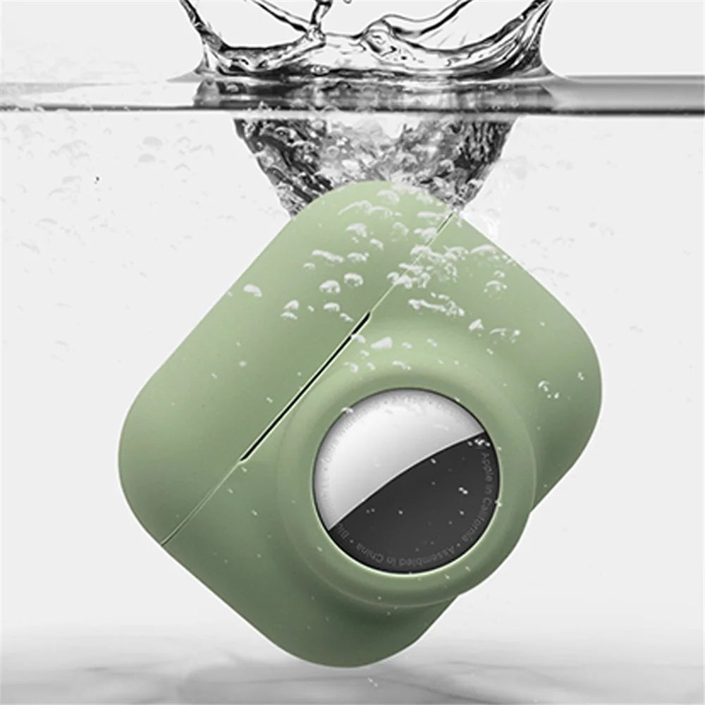 For Apple AirPods Pro + for AirTag 2-in-1 Silicone Protective Cover Anti-drop Case with Earphone Anti-lost Rope - Sky Blue/White Rope - 6