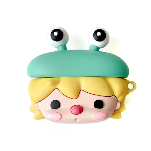 For Apple AirPods Pro Cute Frog Design Earphone Anti-scratch Soft Silicone Protective Case Charging Box Cover with Hook - 1
