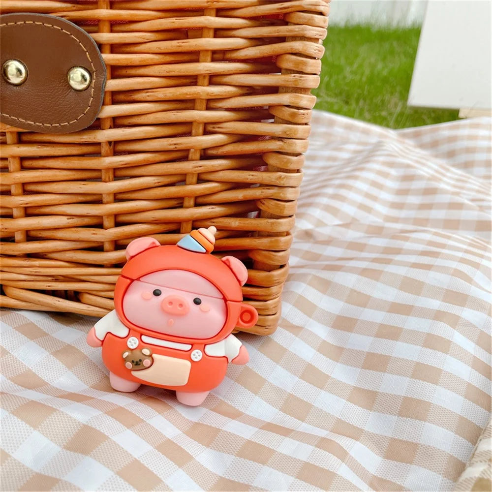 For Apple AirPods with Charging Case (2016)/(2019)/AirPods with Wireless Charging Case (2019) Cute Pig Silicone Protective Case - 4