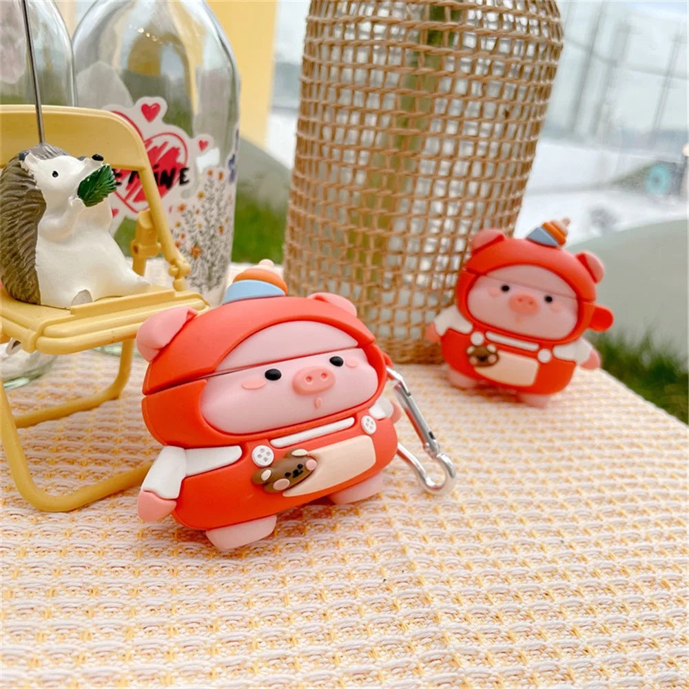 For Apple AirPods with Charging Case (2016)/(2019)/AirPods with Wireless Charging Case (2019) Cute Pig Silicone Protective Case - 7