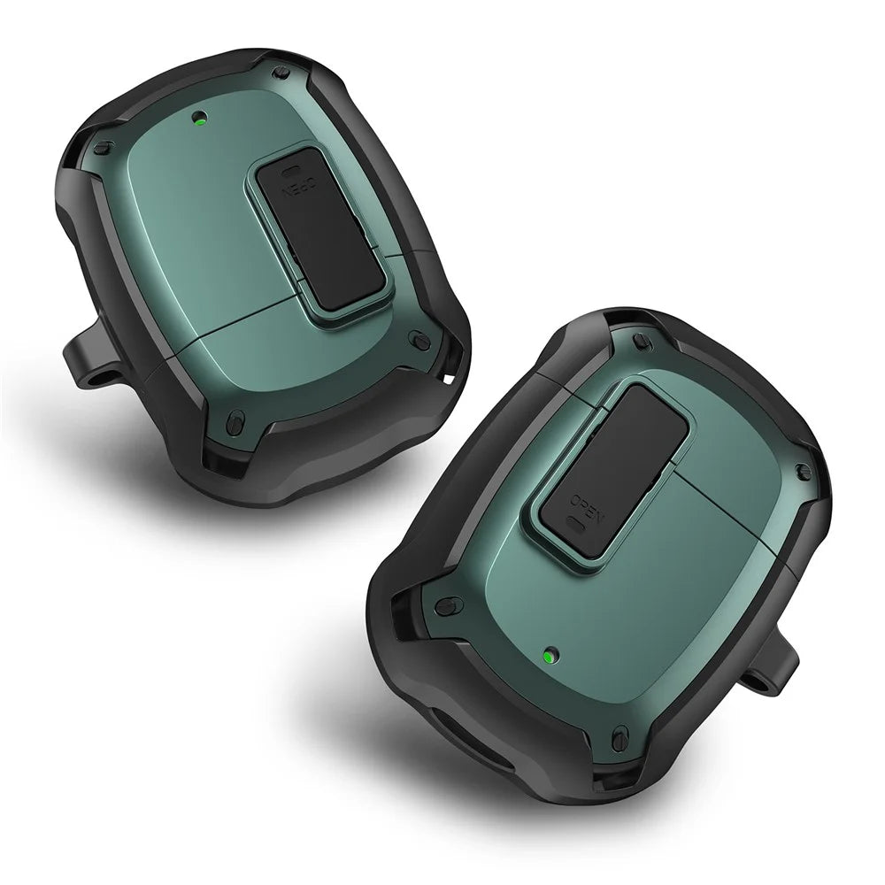 For Google Pixel Buds 2 Snap-on Lid Design Wireless Earphone Protective Case Anti-drop Shell with Hanging Buckle - Green - 7