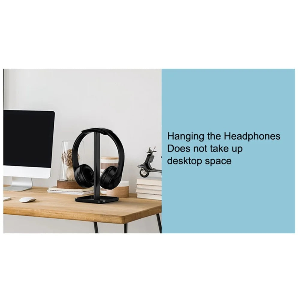 Z10 Desktop Over-ear Headphone Stand ABS+TPU Headset Holder Mount with Solid Base - Black - 7