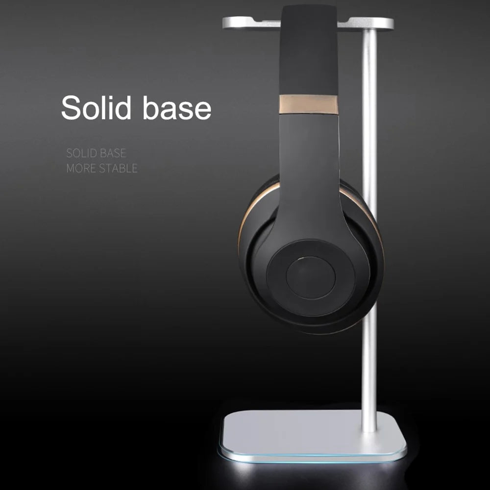 Z9 Universal Aluminum Alloy Desktop Headphone Stand Anti-slip Silicone Pad Headset Display Organizer Hanger Rack Holder - Black - 6