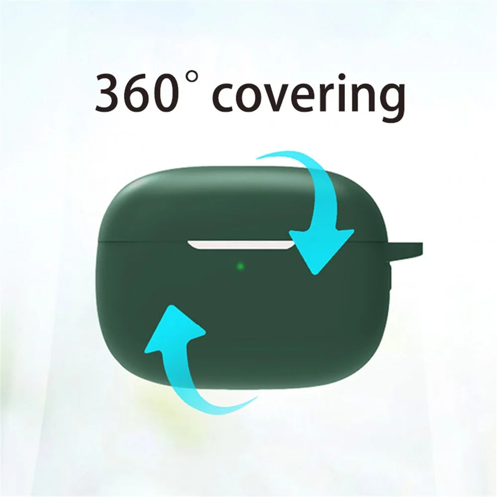 For Honor Earbuds 3 Pro Wireless Earphone Silicone Protective Case Cover with Anti-lost Buckle - Blackish Green - 3