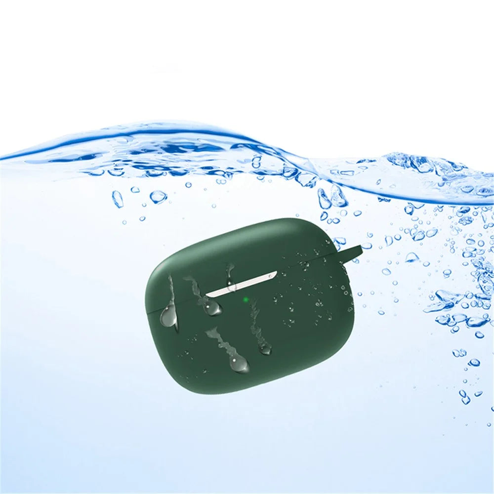 For Honor Earbuds 3 Pro Wireless Earphone Silicone Protective Case Cover with Anti-lost Buckle - Blackish Green - 4