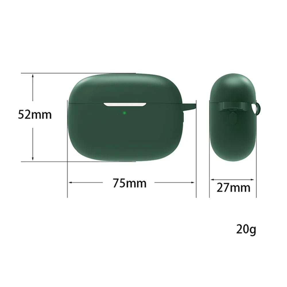 For Honor Earbuds 3 Pro Wireless Earphone Silicone Protective Case Cover with Anti-lost Buckle - Blackish Green - 7