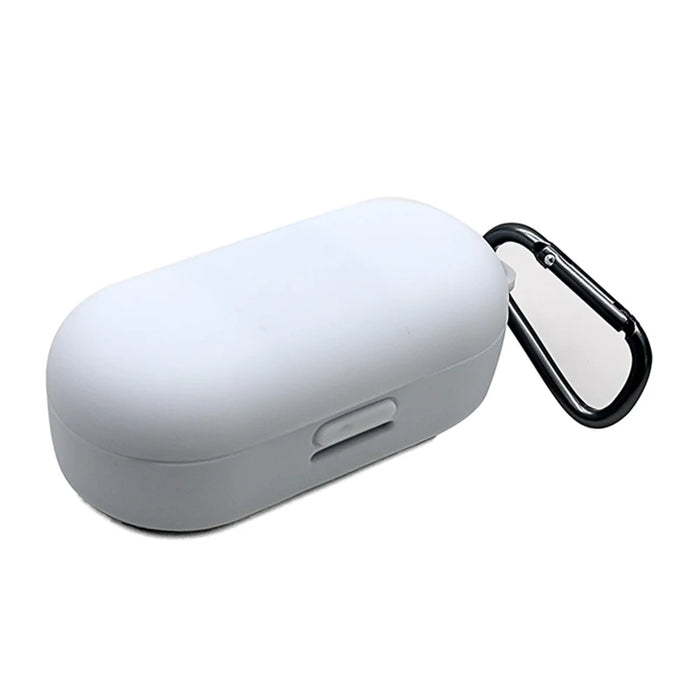 For Bose Sport Earbuds Bluetooth-compatible TWS Earphone Silicone Cover Drop-proof Case with Anti-lost Buckle - White - 1