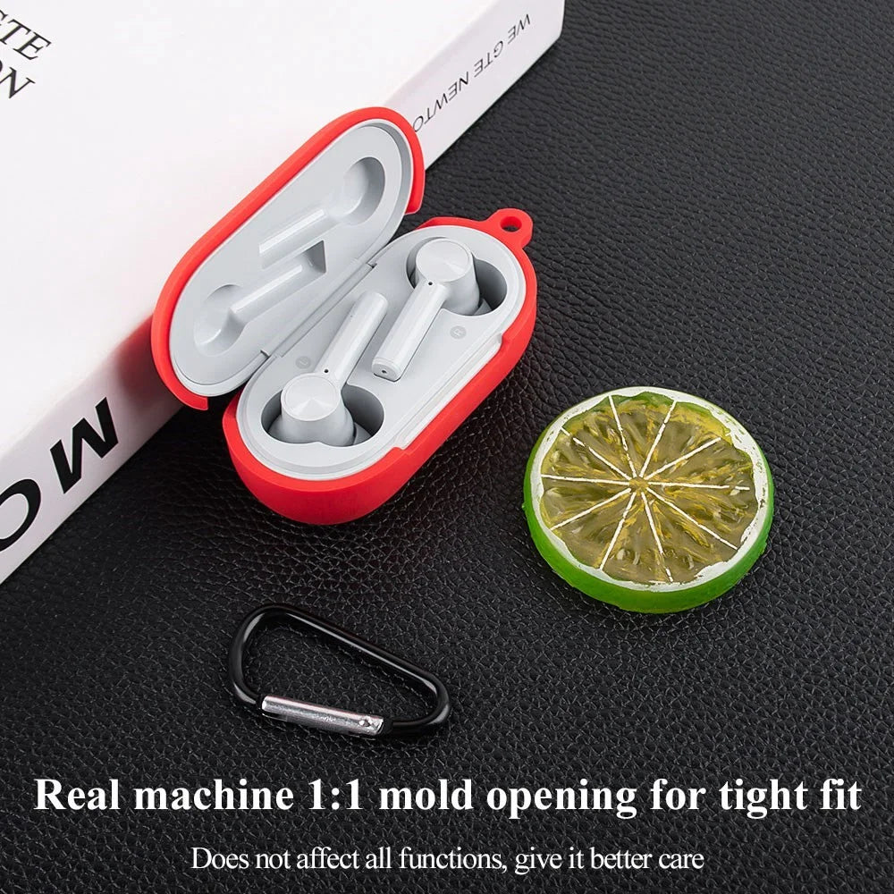 For OnePlus Buds Z Soft Silicone Anti-fingerprint Anti-drop Bluetooth-compatible Earphone Protective Case Cover with Buckle - Light Green - 5