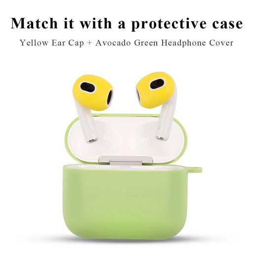 1 Pair Silicone Earphone Ear Caps for Apple AirPods 3, Bluetooth-compatible Earbuds Ear Tips Protective Covers - Mint Green - 2