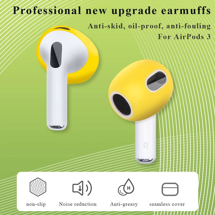 1 Pair Silicone Earphone Ear Caps for Apple AirPods 3, Bluetooth-compatible Earbuds Ear Tips Protective Covers - Mint Green - 5