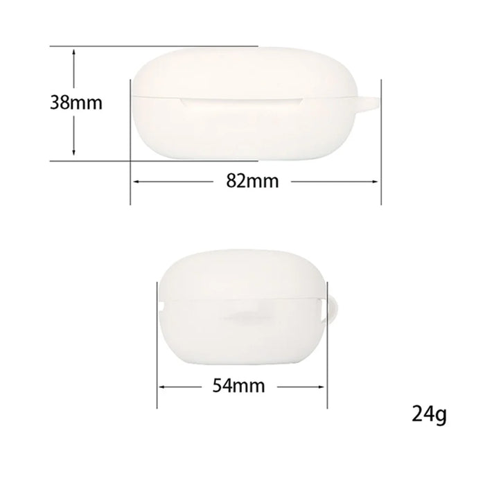 For JBL FREE II Bluetooth-compatible Wireless Earphone Silicone Case Drop-proof Charging Box Cover Protector with Anti-loss Hook - White - 4