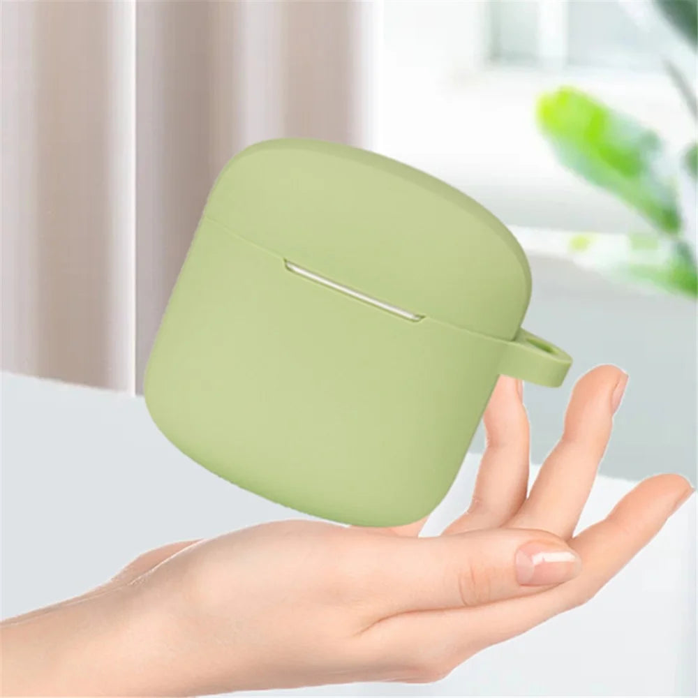 For Edifier LolliPods Mini TWS Bluetooth-compatible Earphone Silicone Cover Drop-proof Case with Anti-lost Buckle - Light Green - 2