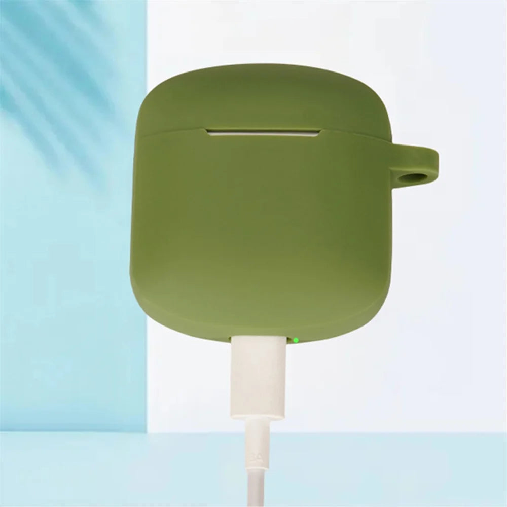 For Edifier LolliPods Mini TWS Bluetooth-compatible Earphone Silicone Cover Drop-proof Case with Anti-lost Buckle - Light Green - 3