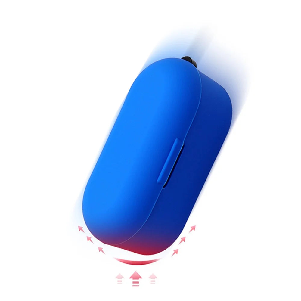 Earphone Case for TOZO T10, Bluetooth-compatible Earbuds Silicone Cover Charging Box Shell Protector with Anti-loss Buckle - Blue - 5