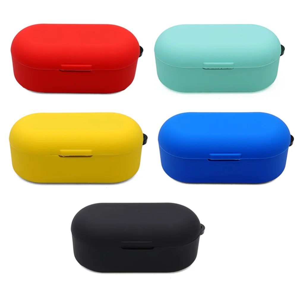 Earphone Case for TOZO T10, Bluetooth-compatible Earbuds Silicone Cover Charging Box Shell Protector with Anti-loss Buckle - Blue - 7