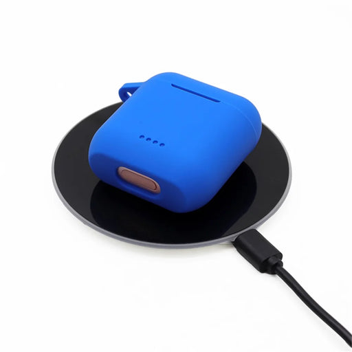 Bluetooth-compatible Earphone Protective Case for TOZO T6, Soft Silicone Charging Box Anti-drop Cover Shell with Anti-loss Buckle - Blue - 2