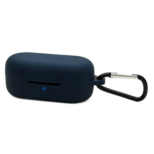 For TOZO T12 Bluetooth-compatible Earphone Silicone Case Anti-scratch Charging Box Protective Cover with Anti-loss Buckle - Midnight Blue - 1