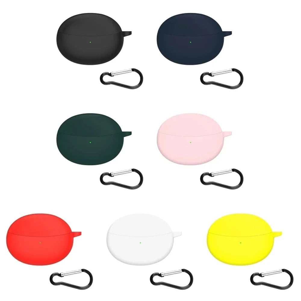 For OPPO Enco Air2 Pro Earbuds Silicone Case Earphone Organizer Protective Skin Sleeve with Carabiner - Midnight Blue - 4
