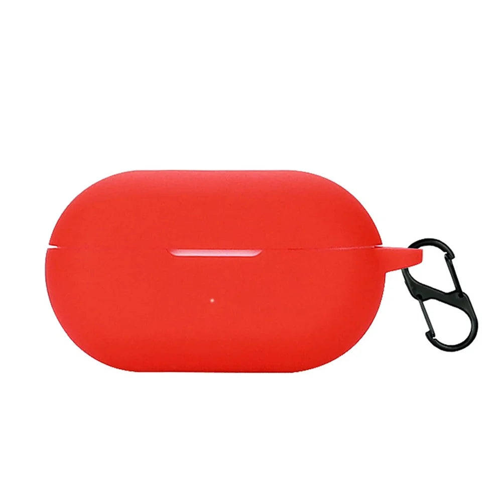 Silicone Case for Sony Ambie AM-TW01, Bluetooth-compatible Earphone Charging Box Protective Cover with Anti Loss Buckle - Red - 1