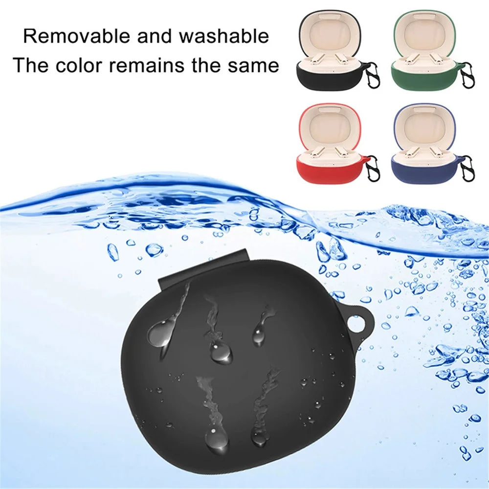 For Soundcore Life P3 Bluetooth-compatible Earphone Protective Silicone Case Anti-scratch Charging Box Protector with Hanging Buckle - Dark Blue - 2