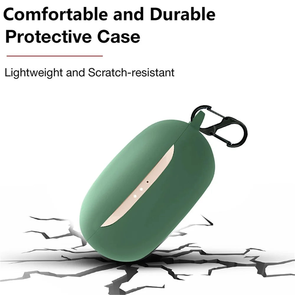 For Soundcore Life P3 Bluetooth-compatible Earphone Protective Silicone Case Anti-scratch Charging Box Protector with Hanging Buckle - Dark Blue - 4