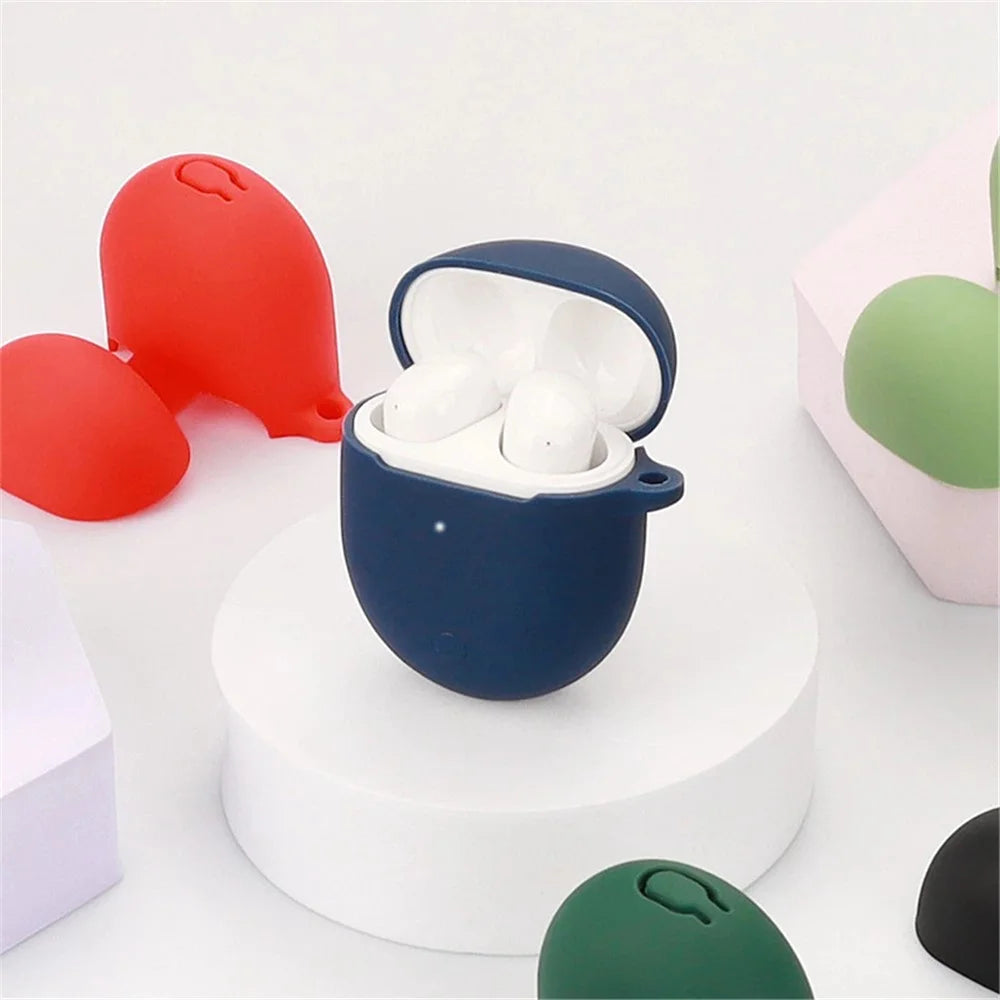 Dust-proof Earphone Silicone Case for Redmi Buds 4, Bluetooth-compatible Earbuds Charging Box Anti-scratch Cover with Hanging Buckle - Dark Blue - 3