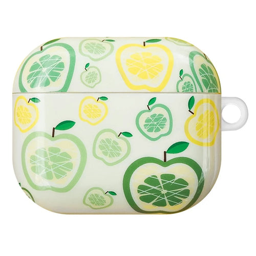 For Apple AirPods 3 IMD Stylish Pattern Protective Cover Earphone Charging Box Drop-proof TPU Case - Apple/Lemon - 1