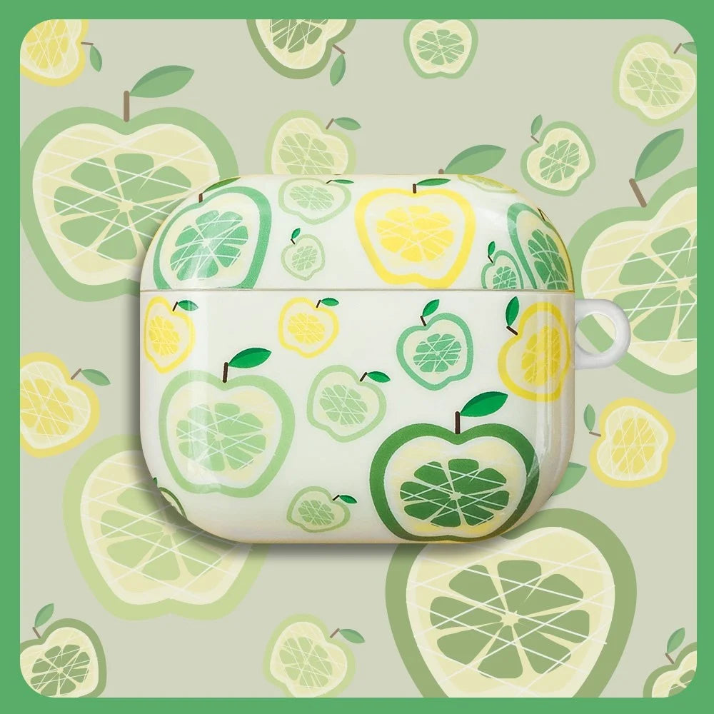 For Apple AirPods 3 IMD Stylish Pattern Protective Cover Earphone Charging Box Drop-proof TPU Case - Apple/Lemon - 2