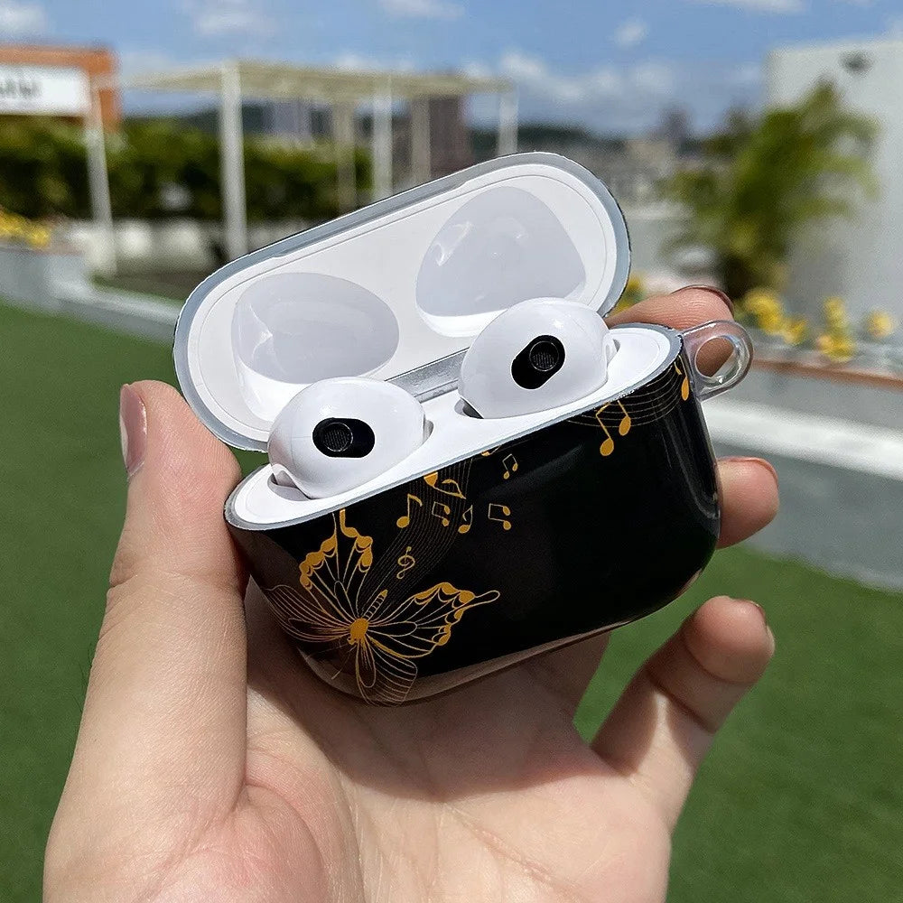 For Apple AirPods 3 IMD Stylish Pattern Protective Cover Earphone Charging Box Drop-proof TPU Case - Apple/Lemon - 3