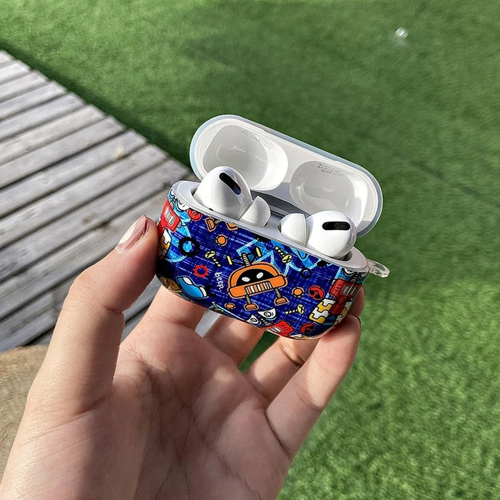 For Apple AirPods Pro Stylish Pattern IMD Protective Cover Earphone Charging Box Shockproof TPU Case - Notes/Butterfly - 3