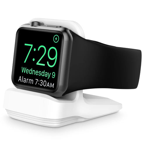 A040 For Apple Watch Silicone Charger Holder Desktop Smart Watch Charging Stand Base - White - 1