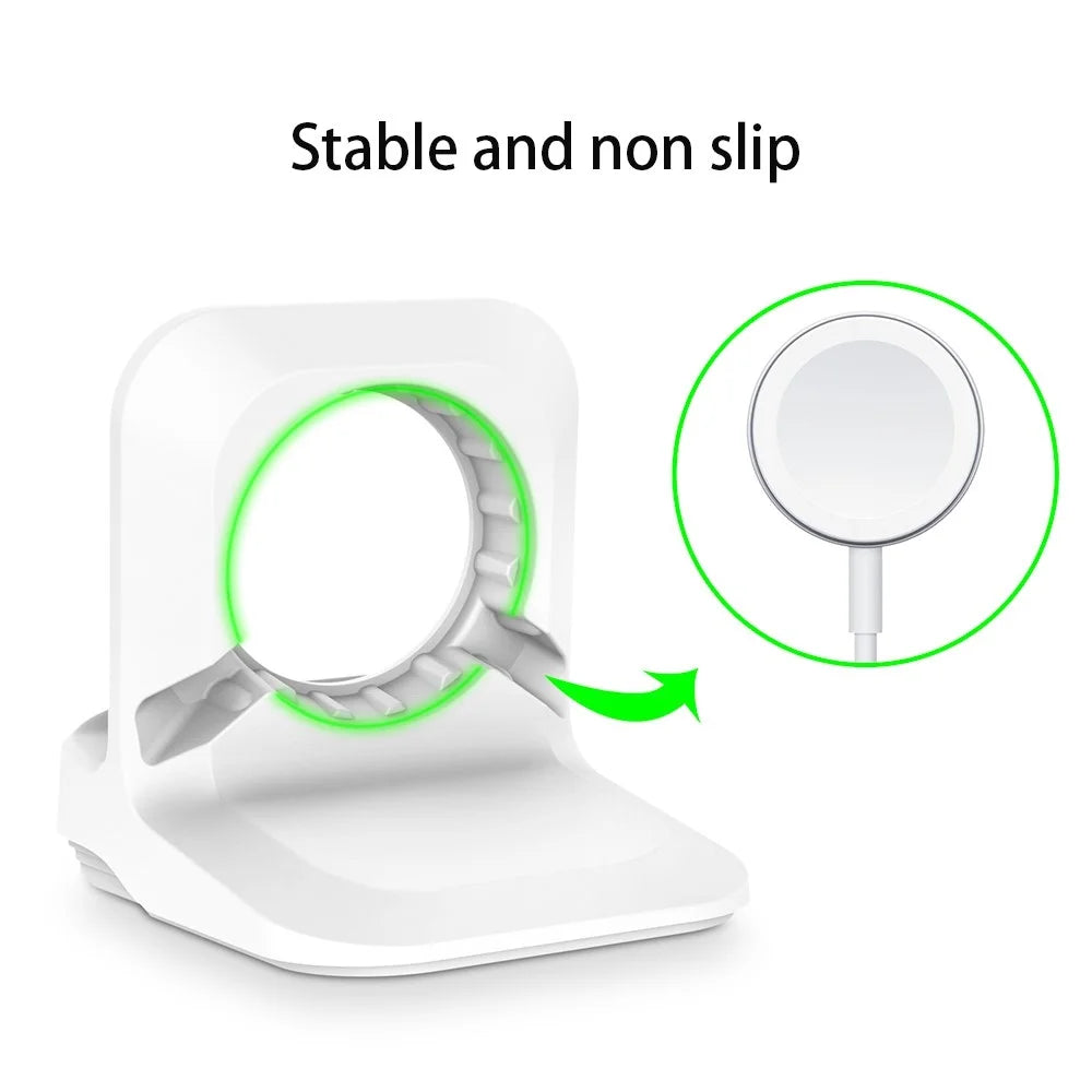 A040 For Apple Watch Silicone Charger Holder Desktop Smart Watch Charging Stand Base - White - 4
