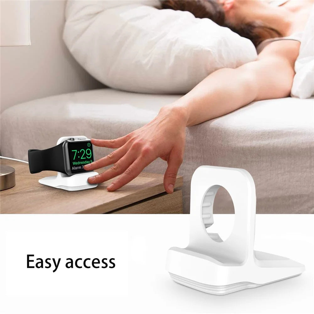 A040 For Apple Watch Silicone Charger Holder Desktop Smart Watch Charging Stand Base - White - 5