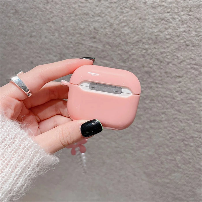 For Apple AirPods Pro Soft Durable TPU Earphone Case Cute Rabbit Stars Protective Cover with Flower Pear Handy Strap - 4