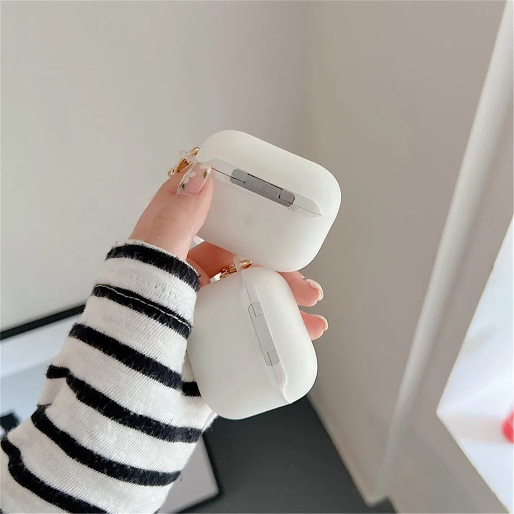 For Apple AirPods with Charging Case (2016)/(2019)/AirPods with Wireless Charging Case (2019) Tulip Pattern Earphone Case Flexible Soft TPU Protective Cover with Tulip Pendant - 5
