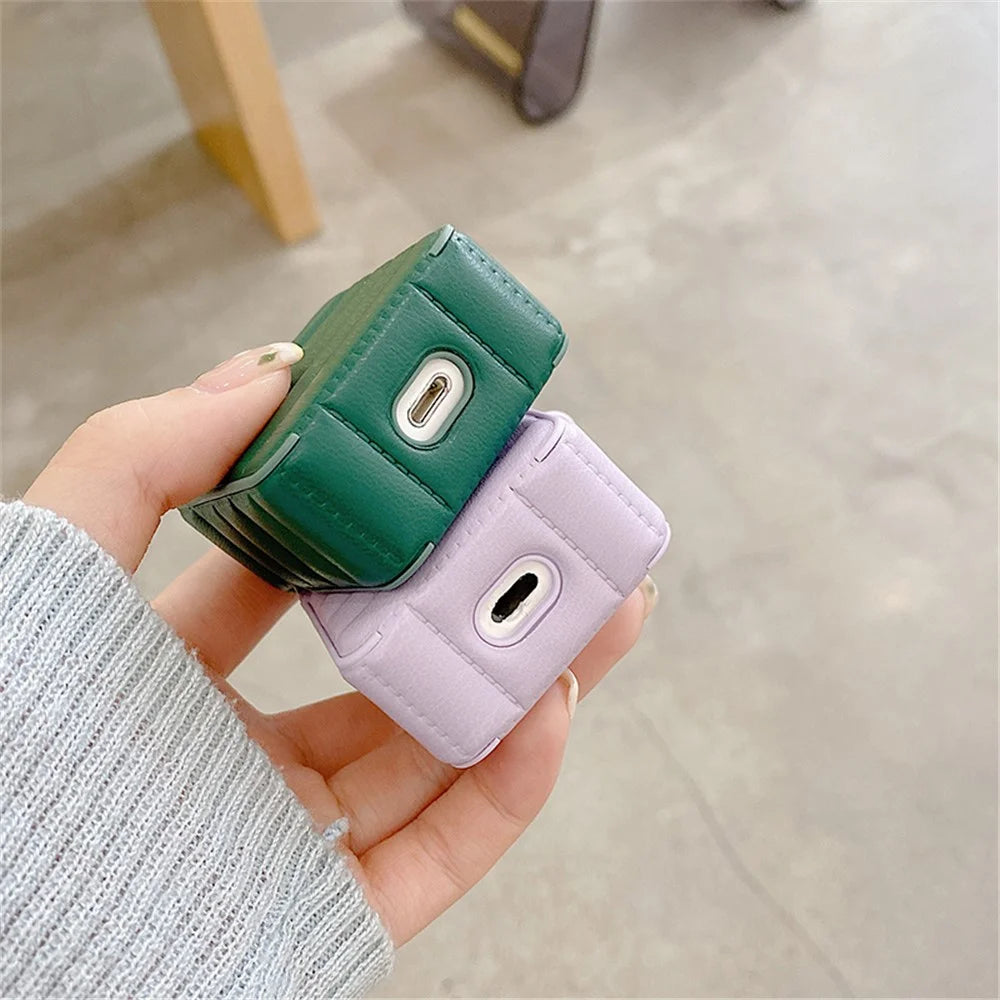 For Apple AirPods with Charging Case (2016)/(2019)/AirPods with Wireless Charging Case (2019) PU Leather Coated TPU Earphone Case Anti-shock Protective Cover - Brown - 3