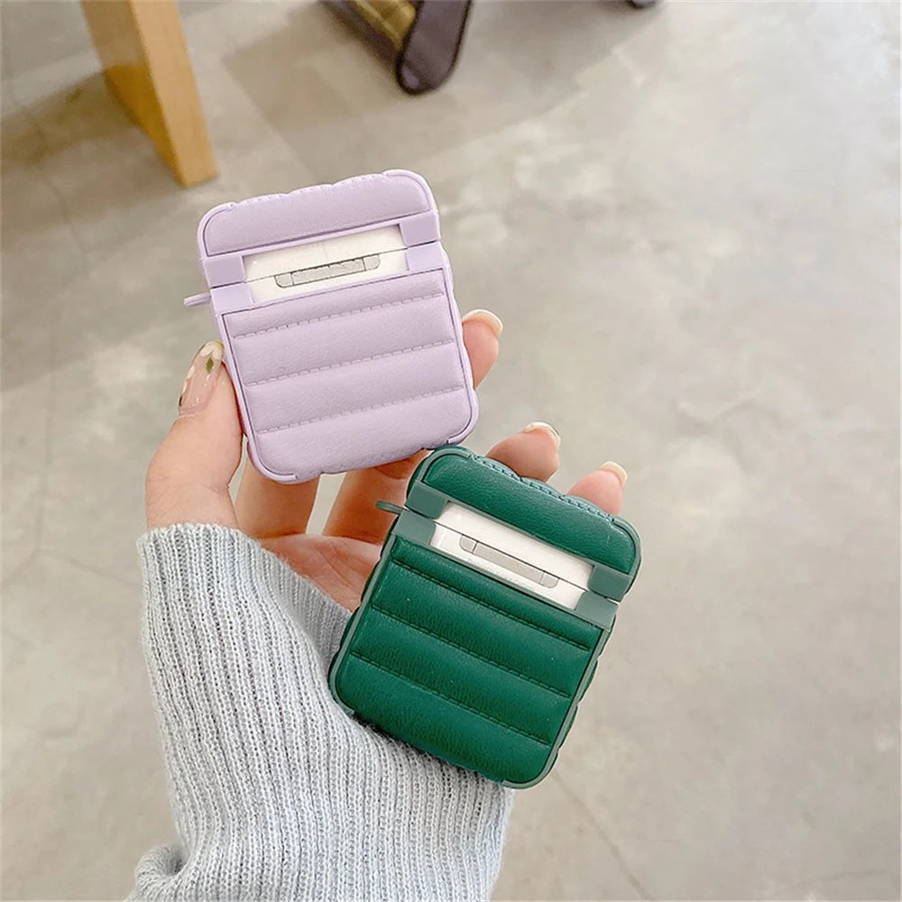 For Apple AirPods with Charging Case (2016)/(2019)/AirPods with Wireless Charging Case (2019) PU Leather Coated TPU Earphone Case Anti-shock Protective Cover - Brown - 4