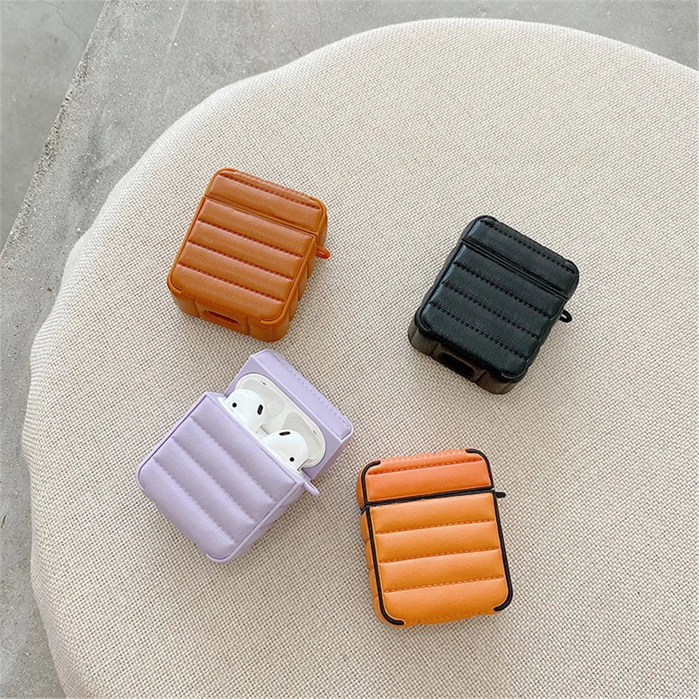 For Apple AirPods with Charging Case (2016)/(2019)/AirPods with Wireless Charging Case (2019) PU Leather Coated TPU Earphone Case Anti-shock Protective Cover - Brown - 5