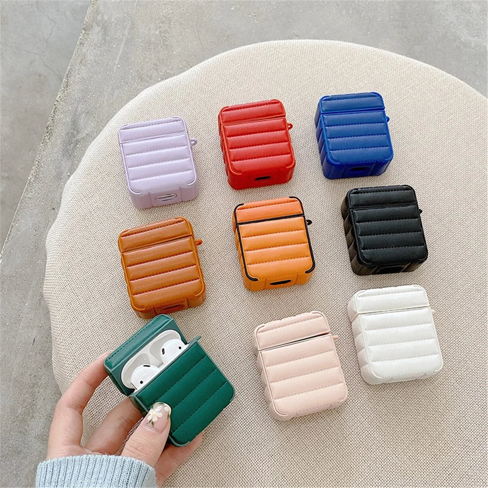 For Apple AirPods with Charging Case (2016)/(2019)/AirPods with Wireless Charging Case (2019) PU Leather Coated TPU Earphone Case Anti-shock Protective Cover - Brown - 7