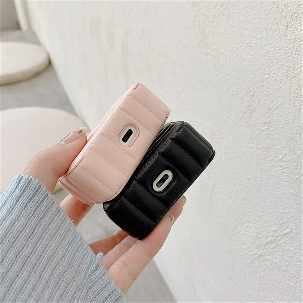 For Apple AirPods Pro PU Leather Coated TPU Earphone Case Anti-scratch Anti-drop Protective Charging Cover - Brown - 3