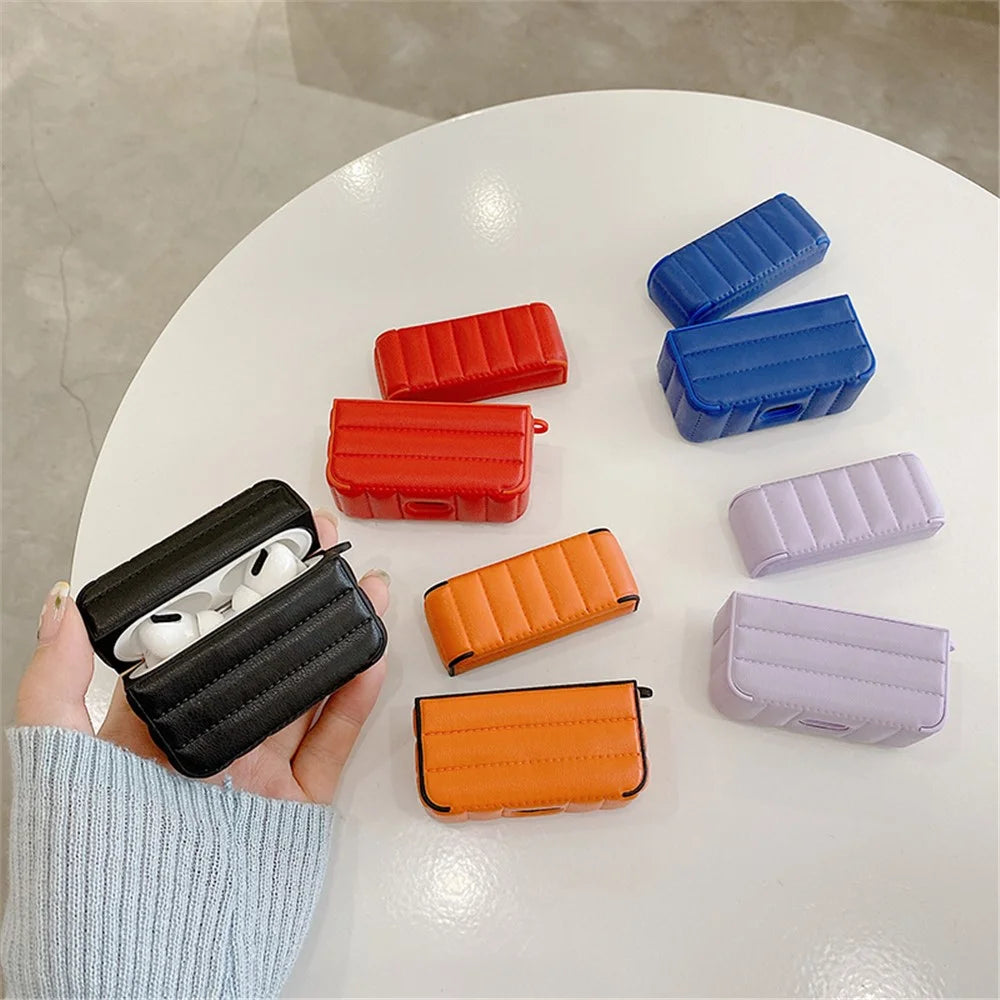 For Apple AirPods Pro PU Leather Coated TPU Earphone Case Anti-scratch Anti-drop Protective Charging Cover - Brown - 5