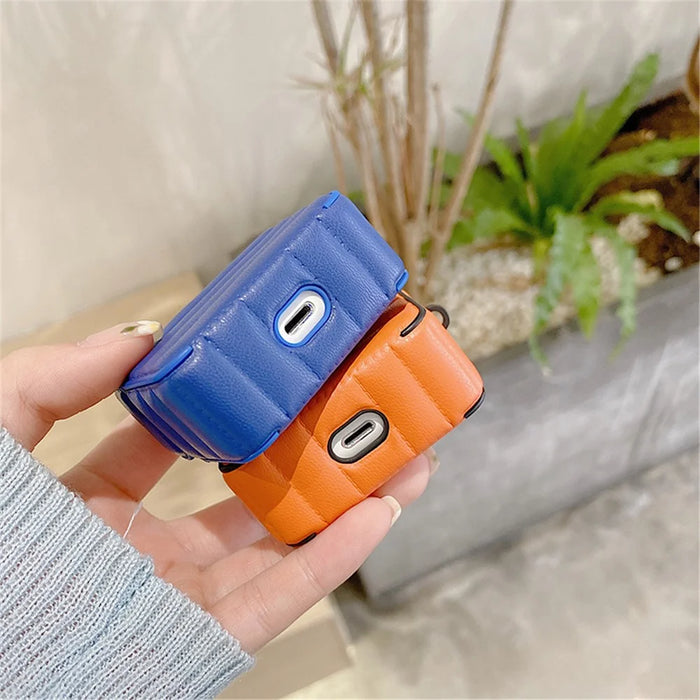 For Apple AirPods 3 Shockproof Earphone Case PU Leather Coated TPU Protective Charging Cover - Brown - 2