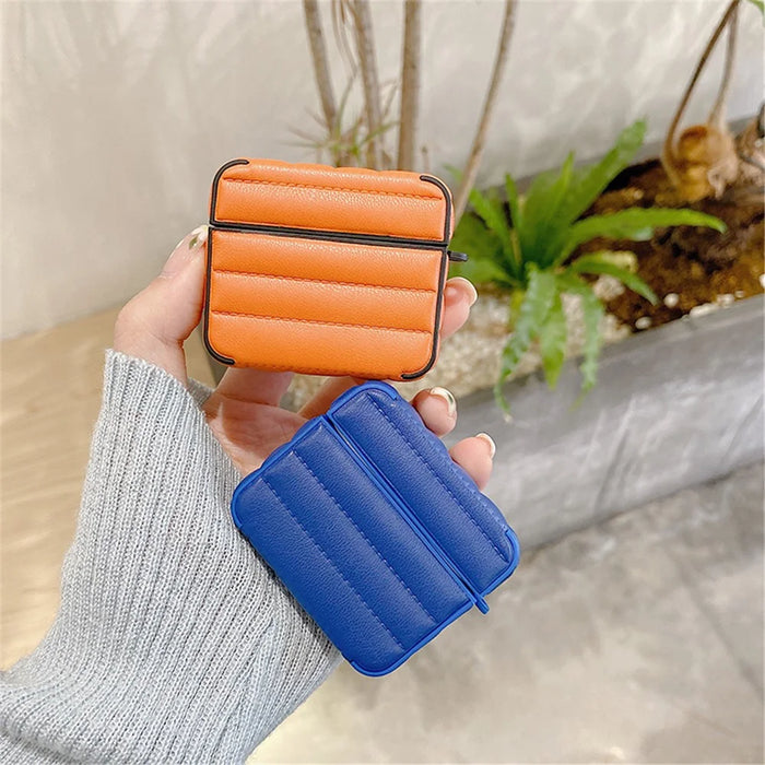 For Apple AirPods 3 Shockproof Earphone Case PU Leather Coated TPU Protective Charging Cover - Brown - 4