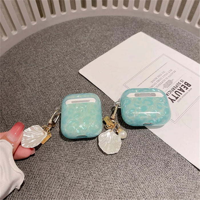 For Apple AirPods Pro Fashionable Shell Grain Bluetooth-compatible Earphone TPU Case Shell Pearl Pendant Design Protective Cover - 4