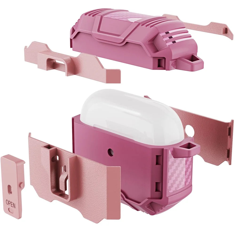 Earphone Case Cover for Apple AirPods 3 Soft TPU+PC Protective Case - Pink - 6