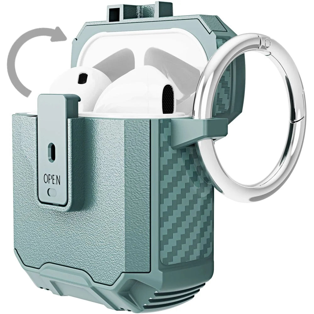 For Apple AirPods with Charging Case (2016) / (2019) / AirPods with Wireless Charging Case (2019) Earphone Case Soft TPU+PC Protective Cover - Gray Green - 4