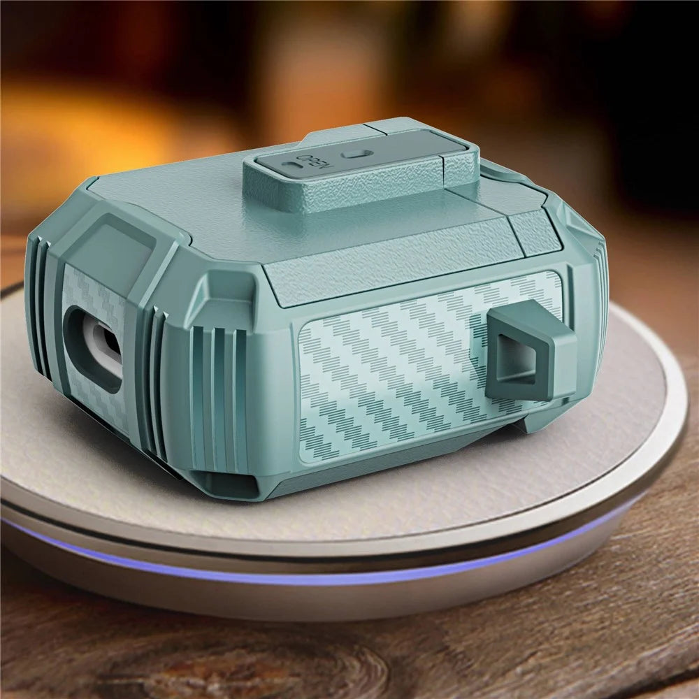 For Apple AirPods with Charging Case (2016) / (2019) / AirPods with Wireless Charging Case (2019) Earphone Case Soft TPU+PC Protective Cover - Gray Green - 6