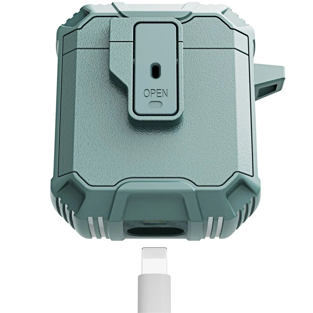 For Apple AirPods with Charging Case (2016) / (2019) / AirPods with Wireless Charging Case (2019) Earphone Case Soft TPU+PC Protective Cover - Gray Green - 7